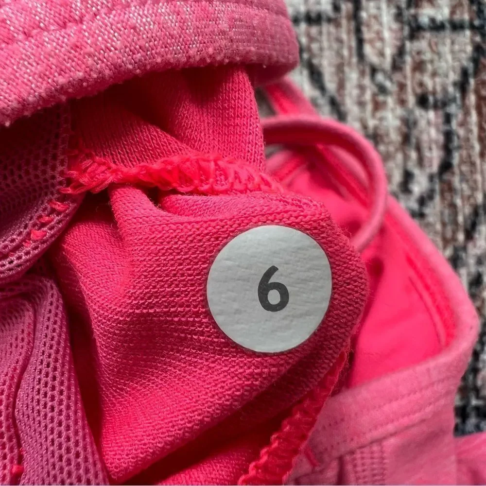 Lululemon Power Y Luon Heathered Neon Pink Tank Size 6